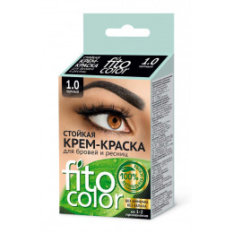 Крем-краска стойкая для бровей и ресниц Фито Косметик Fito color, цвет черный (на 2 применения), 2х2 мл