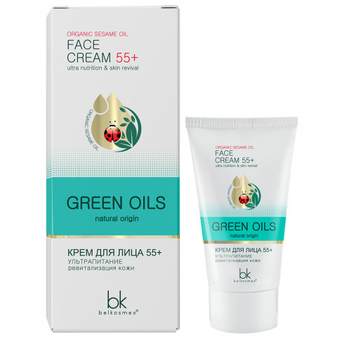 КРЕМ д/лица 55+ ультрапитание ревитализация кожи GREEN OILS 40 г